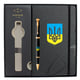 Подарочный набор Parker IM UKRAINE Black GT RB Трезубец сине-желтый (ручка-роллер + блокнот Parker)
