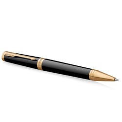 Подарочный набор Parker INGENUITY Black Lacquer GT BP (шариковая ручка + блокнот Parker)