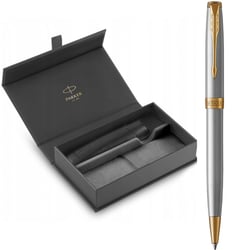 Подарочный набор Parker SONNET Stainless Steel GT BP (шариковая ручка + чехол + коробка)