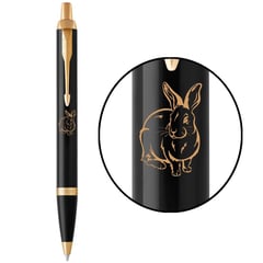Ручка кулькова Parker IM ZODIAC Black GT BP Чорний Водяний Кролик
