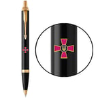 Ручка шариковая Parker IM ARMY Black GT BP Эмблема ВСУ