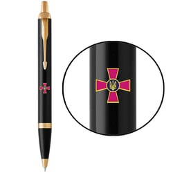 Ручка кулькова Parker IM ARMY Black GT BP Емблема ЗСУ