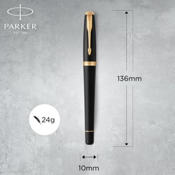Подарочный набор Parker URBAN Muted Black GT FP F (ручка-перо + блокнот Parker)