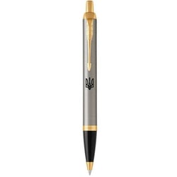 Ручка шариковая Parker IM UKRAINE Brushed Metal GT BP Трезубец