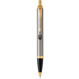 Ручка шариковая Parker IM UKRAINE Brushed Metal GT BP Трезубец