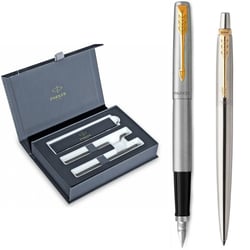 Подарочный набор Parker JOTTER Stainless Steel GT FP+BP (перо + шариковая)