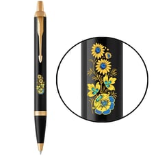 Ручка кулькова Parker IM UKRAINE Black GT BP Квіти