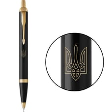 Ручка шариковая Parker IM UKRAINE Black GT BP Трезубец прозрачный