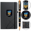 Подарочный набор Parker IM UKRAINE Black GT RB Пылающий Трезубец (ручка-роллер + блокнот Parker)