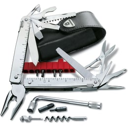 Мультитул Victorinox SWISSTOOL X PLUS 3.0338.L + черный кожаный чехол