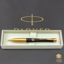 Ручка шариковая Parker URBAN UKRAINE Twist Muted Black GT BP Трезубец