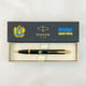 Ручка шариковая Parker IM UKRAINE Black GT BP Трезубец сине-желтый