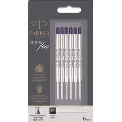 Стержень Parker QuinkFlow шариковый черный F (6 шт)