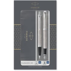 Подарочный набор Parker IM Stainless Steel CT FP+BP (перо + шариковая ручка)