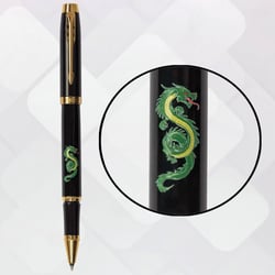 Ручка роллерная Parker IM ZODIAC Black GT RB Зеленый Деревянный Дракон