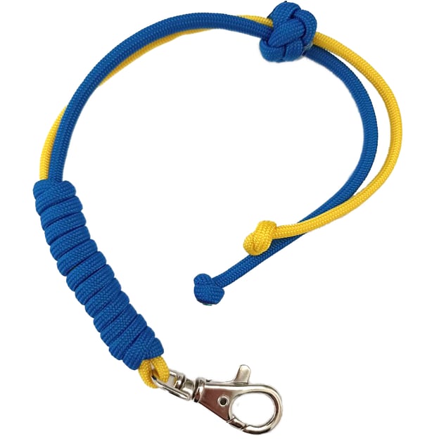 Темляк с карабином Сине-желтый (1,4м)