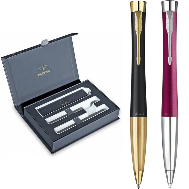 Подарунковий набір Parker URBAN Muted Black GT BP + Vibrant Magenta CT BP (2 кулькові ручки)