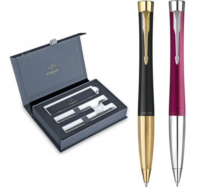Подарочный набор Parker URBAN Muted Black GT BP + Vibrant Magenta CT BP (2 шариковые ручки)