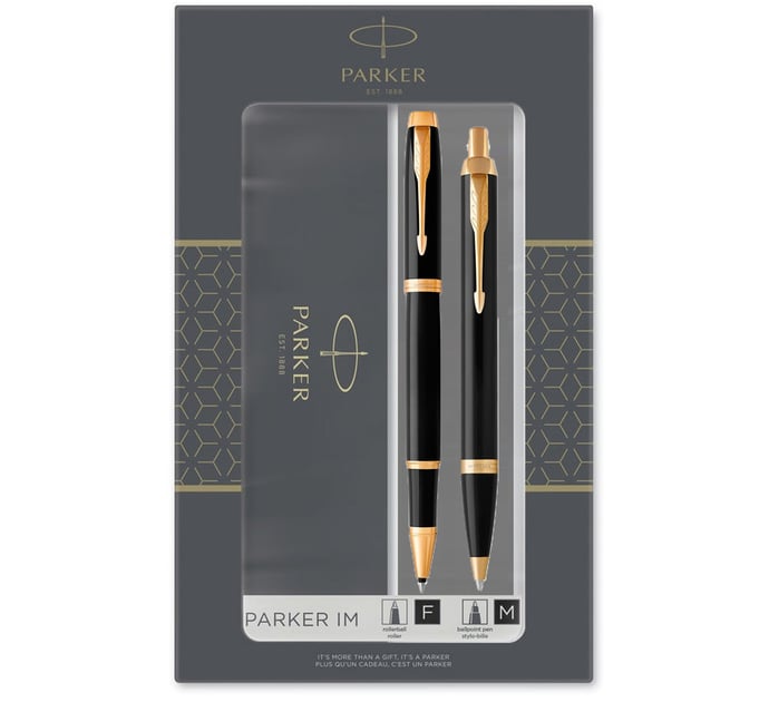 Подарунковий набір ручок Parker IM Black GT RB+BP (ролерна + кулькова)