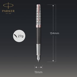 Ручка перьевая Parker SONNET Metal & Grey Lacquer PGT FP18 F