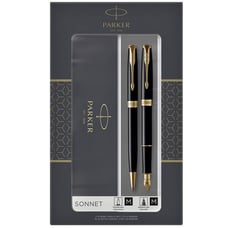 Подарунковий набір Parker SONNET Black Lacquer GT FP+BP (перова та кулькова ручка)