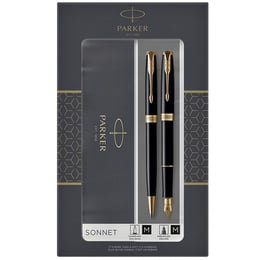 Подарочный набор Parker SONNET Black Lacquer GT FP+BP (перьевая и шариковая ручка)