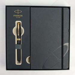 Подарочный набор Parker SONNET Matte Black Lacquer GT FP F (ручка-перо + блокнот Parker)