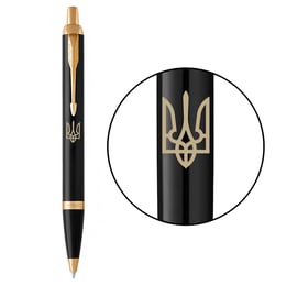 Подарочный набор Parker IM UKRAINE Black GT BP Трезубец (шариковая ручка + блокнот Parker)