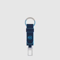 Шкіряний брелок з карабіном Piquadro BLUE SQUARE (B2) Navy Blue PC3751B2-BLU2