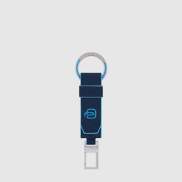 Шкіряний брелок з карабіном Piquadro BLUE SQUARE (B2) Navy Blue PC3751B2-BLU2