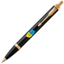 Ручка шариковая Parker IM UKRAINE Black GT BP Трезубец фигурный на фоне флага