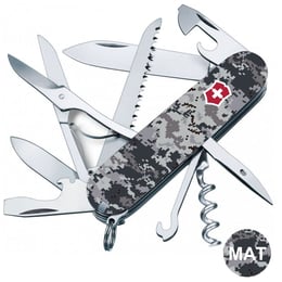 Швейцарский складной нож 91мм Victorinox HUNTSMAN ARMY Пиксель синий с крас. Лого 1.3713.3.W3943p