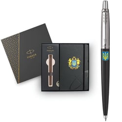 Подарунковий набір Parker JOTTER Originals UKRAINE Black CT BP Великий Герб України (кулькова ручка + блокнот Parker)