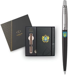 Подарочный набор Parker JOTTER Originals UKRAINE Black CT BP Большой Герб Украины (шариковая ручка + блокнот Parker)