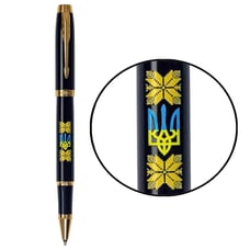 Ручка роллерная Parker IM UKRAINE Black GT RB Трезубец с орнаментом