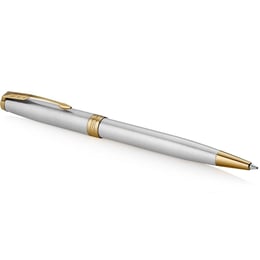 Подарочный набор Parker SONNET Stainless Steel GT BP (шариковая ручка + блокнот Parker)