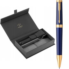 Набір Parker INGENUITY Blue Lacquer GT BP (кулькова ручка + шкіряний чохол + коробка)