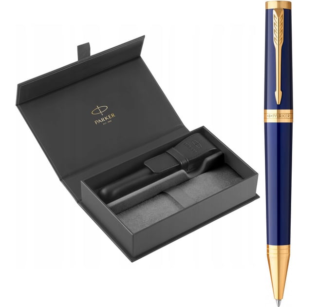 Набор Parker INGENUITY Blue Lacquer GT BP (шариковая ручка + кожаный чехол + коробка)