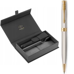 Подарунковий набір Parker SONNET Silver Mistral GT BP (кулькова ручка + шкіряний чохол)
