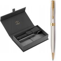 Подарочный набор Parker SONNET Silver Mistral GT BP (шариковая ручка + кожаный чехол)