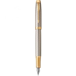 Ручка перьевая Parker IM Premium Warm Silver GT FP F