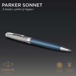 Ручка шариковая Parker SONNET Metal & Blue Lacquer CT BP