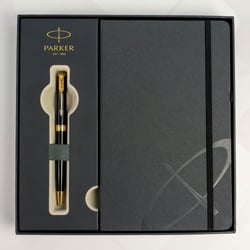 Подарочный набор Parker SONNET Black Lacquer GT BP (шариковая ручка + блокнот Parker)