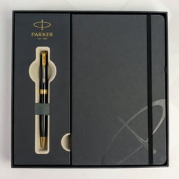 Подарочный набор Parker SONNET Black Lacquer GT BP (шариковая ручка + блокнот Parker)