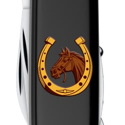 Швейцарський складаний ніж 91мм Victorinox HUNTSMAN ZODIAC Кінь з підковою 1.3713.3.Z5350u