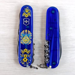 Швейцарський складаний ніж 91мм Victorinox HUNTSMAN UKRAINE 1.3713.T2.T1370u