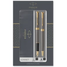 Подарунковий набір Parker SONNET Grey Lacquer GT FP+BP (перова + кулькова ручка)