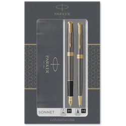 Подарочный набор Parker SONNET Grey Lacquer GT FP+BP (перьевая + шариковая ручка)