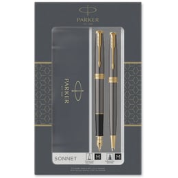 Подарочный набор Parker SONNET Grey Lacquer GT FP+BP (перьевая + шариковая ручка)