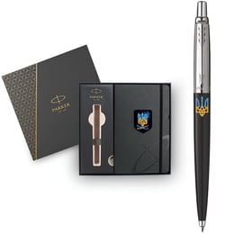 Подарунковий набір Parker JOTTER Originals UKRAINE Black CT BP Палаючий Тризуб (кулькова ручка + блокнот Parker)